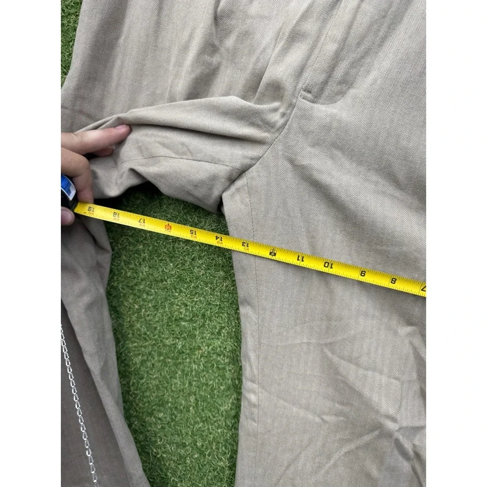 Polo Ralph Lauren Herringbone Twill Pants Mens 36x34 Pleated Taupe Cotton Cuffed
